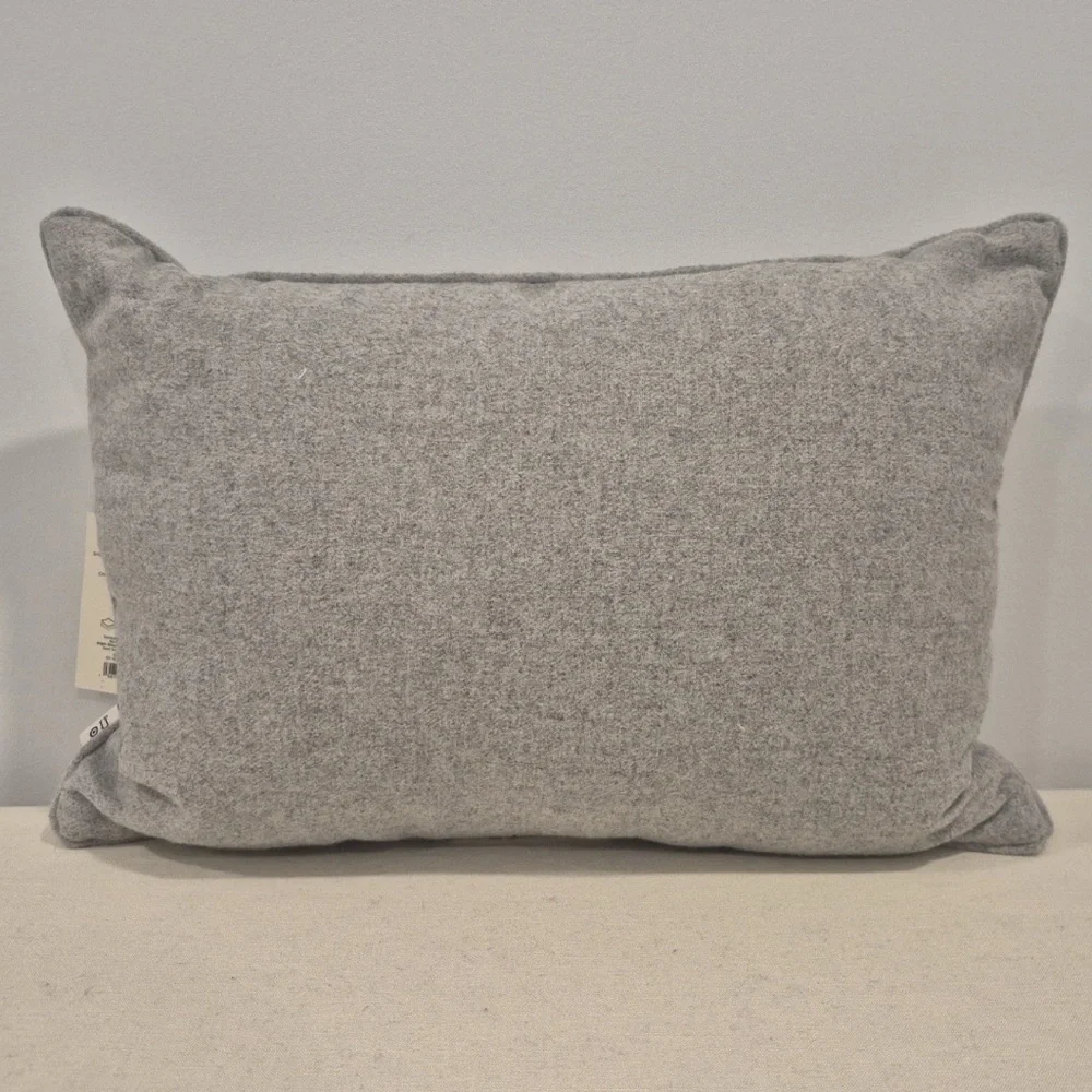 Woolrich × Target - Gray & White Embroidered Logo Lumbar Toss Pillow Ltd Edition